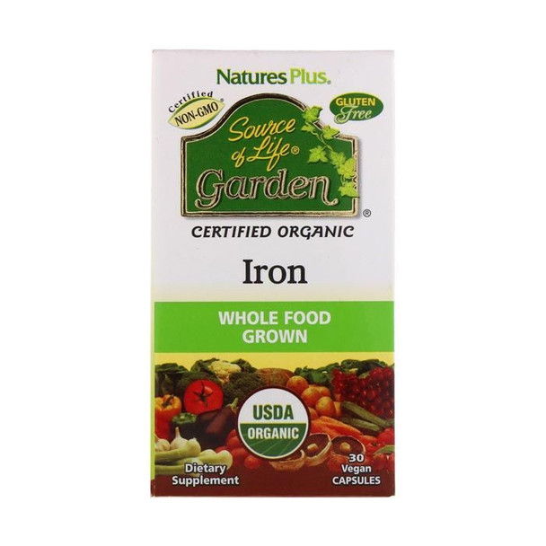 Natures Plus Garden Iron Capsules (Vegan) 30 Capsules