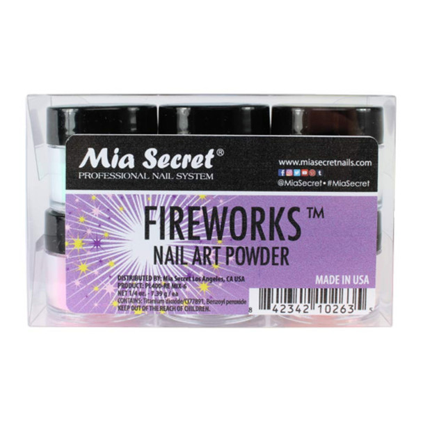 6PC Mia Secret Nail New Acrylic Art Powder New Collection Fireworks made in USA