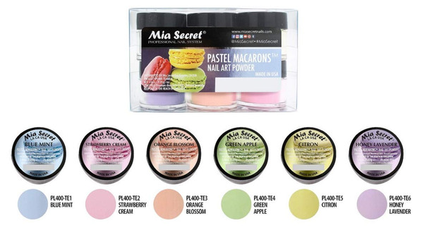 Mia Secret Pastel Macarons Nail Art Powder 6 pc Set