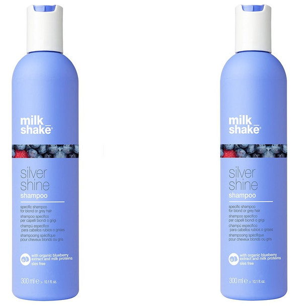 Milk Shake Silver Shine Shampoo Duo Pack 2 x 300 ml Specific Shampoo for Blonde or Grey Hair 600 ml