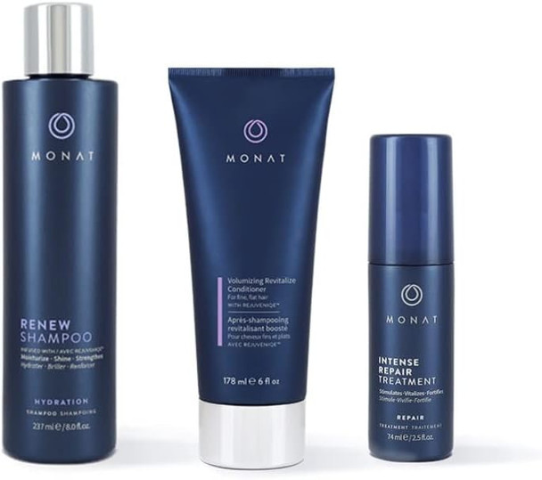 Monat New 3 Piece Set/Renew Shampoo/Revitalize Conditioner/Intense Repair Treatment