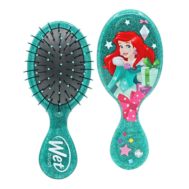 WetBrush Disney Glitter Ball Hairbrush Mini Detangler Unisex UltraSoft Bristles Ergonomic Handle Suitable for all Hair Types Ariel