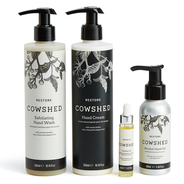 Cowshed Ultimate Hand Care Set Cuticle Oil 11ml Restore Hand Wash 300ml Restore Hand Cream 300ml