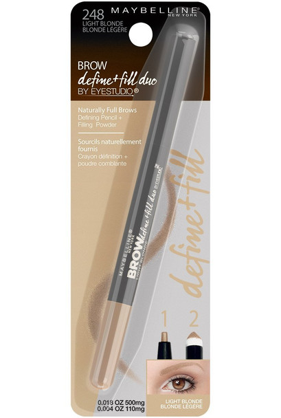 Maybelline New York Brow Define Plus Fill Duo Makeup Light Blonde 0.021 Ounce