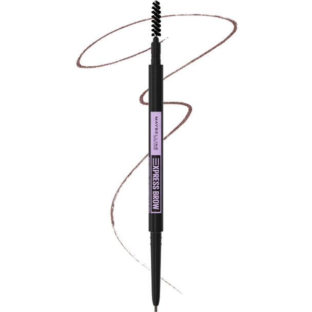 Maybelline Brow Ultra Slim Defining Eyebrow Makeup Mechanical Pencil With 1.55 MM Tip And Blending Spoolie For Precisely Defined Eyebrows Warm Brown 0.003 oz.