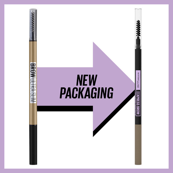 Maybelline Brow Ultra Slim Defining Eyebrow Makeup Mechanical Pencil With 1.55 MM Tip And Blending Spoolie For Precisely Defined Eyebrows Warm Brown 0.003 oz.