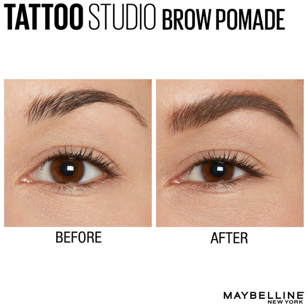 Maybelline New York Tattoostudio Brow Pomade Long Lasting Buildable Eyebrow Makeup Soft Brown 0.106 Oz