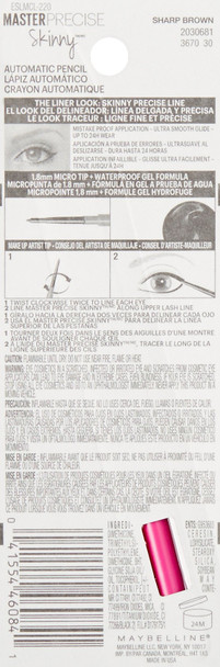 Maybelline New York Master Precise Skinny Gel Eyeliner Pencil Sharp Brown 0.0035 Ounce