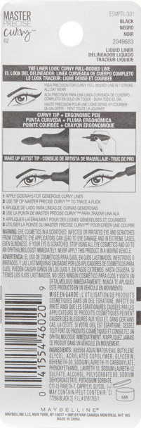 Maybelline New York Master Precise Curvy Liquid Eyeliner Black 0.01 oz.