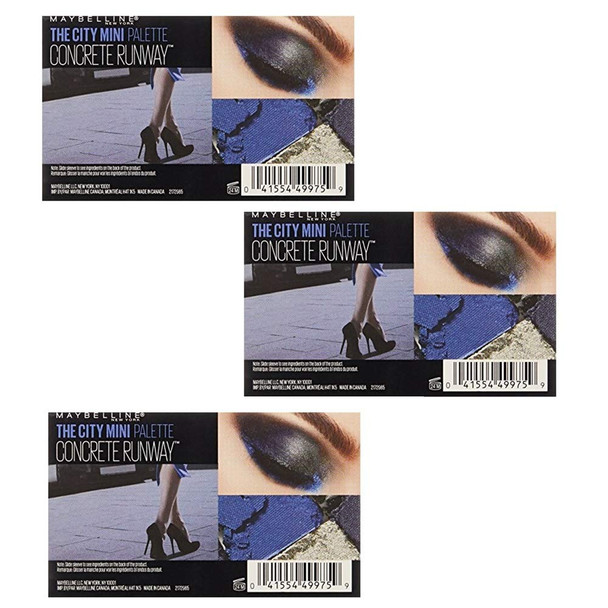 Pack of 3 Maybelline New York The City Mini Eyeshadow Palette Concrete Runway 440