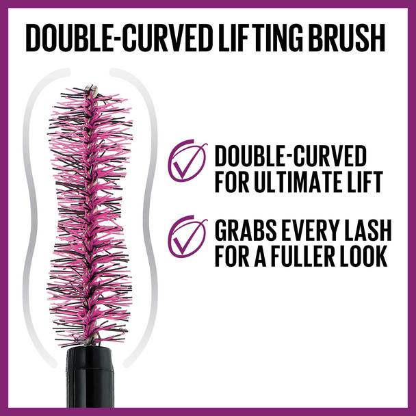 Maybelline the Falsies Lash Lift Washable Mascara Volumizing Lengthening Lifting Curling Multiplying Eye Makeup Blackest Black 0.32 Fl; Oz