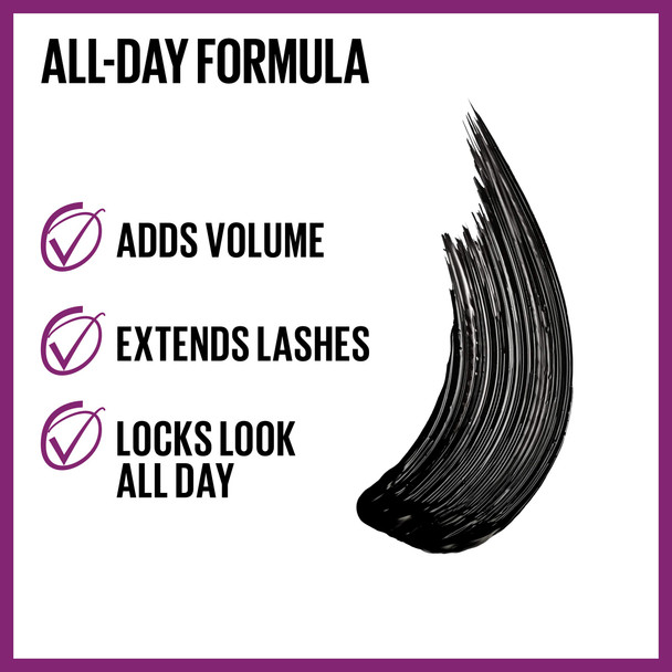 Maybelline the Falsies Lash Lift Washable Mascara Volumizing Lengthening Lifting Curling Multiplying Eye Makeup Blackest Black 0.32 Fl; Oz