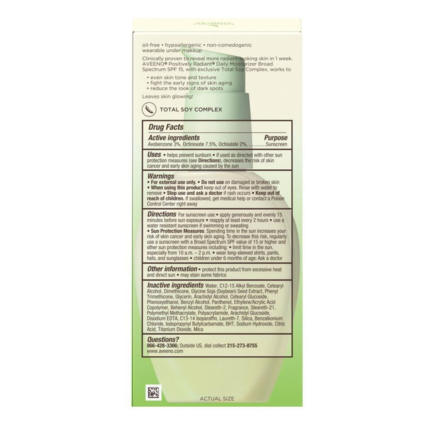 Aveeno Active Naturals Positively Radiant Daily Moisturizer SPF 15 4 oz