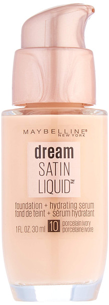 Maybelline New York Dream Satin Liquid Foundation  hydrating Serum Porcelain Ivory 1 oz Package May Vary