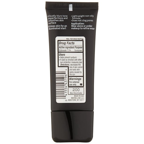 Maybelline New York Face Studio Master Prime Makeup Blur Plus Illuminate 1 Fluid Ounce