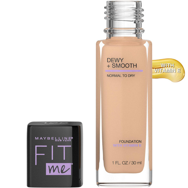 Maybelline New York Fit Me Dewy  Smooth Foundation125 Nude Beige 1 Fl. Oz Pack of 1 Packaging May Vary