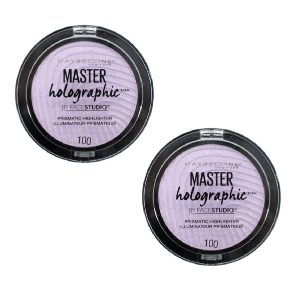 Pack of 2 Maybelline New York Master Holographic Prismatic Highlighter Makeup 100 Purple