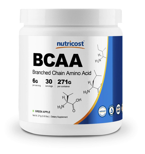 Nutricost BCAA Powder- 2:1:1 (Green Apple) 30 Servings
