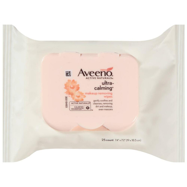 Aveeno Active Naturals Ultra-Calming Makeup Removing Wipes 25 ea