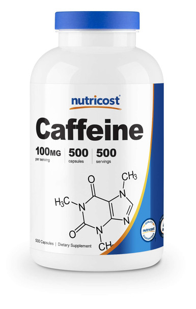 Nutricost Caffeine Pills 100Mg, 500 Capsules