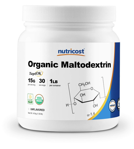 Nutricost Organic Maltodextrin Powder 1lb - Gluten Free, Non-GMO