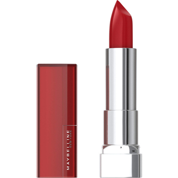 Maybelline Color Sensational Lipstick Lip Makeup Cream Finish Hydrating Lipstick Nude Pink Red Plum Lip Color Crimson Race 0.15 oz; Packaging May Vary