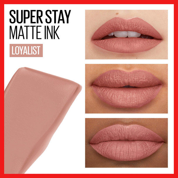 Maybelline New York Super Stay Matte Ink Liquid Lipstick Long Lasting High Impact Color Up to 16H Wear Loyalist Light Pink Beige 0.17 fl.oz