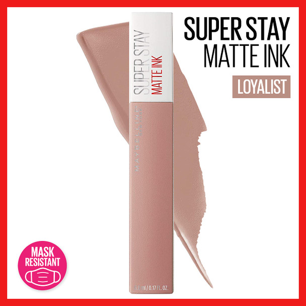 Maybelline New York Super Stay Matte Ink Liquid Lipstick Long Lasting High Impact Color Up to 16H Wear Loyalist Light Pink Beige 0.17 fl.oz