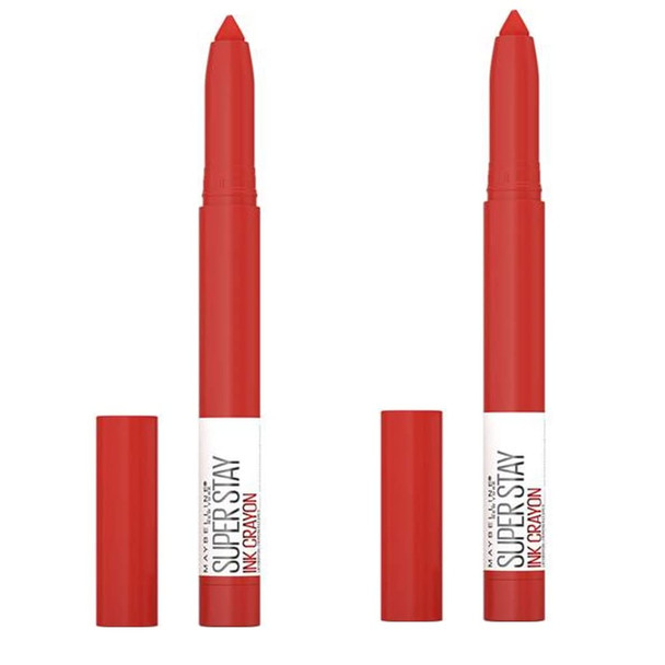 Pack of 2 Maybelline New York Super Stay Ink Crayon Lipstick Know No Limits  115