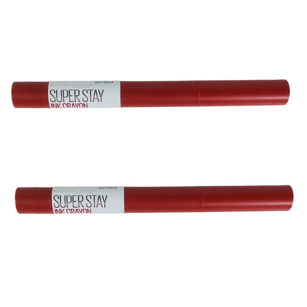 Pack of 2 Maybelline New York Super Stay Ink Crayon Lipstick Know No Limits  115