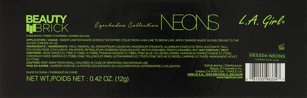 L.A. Girl Beauty Brick Eyeshadow Neons 0.42 OunceGES334