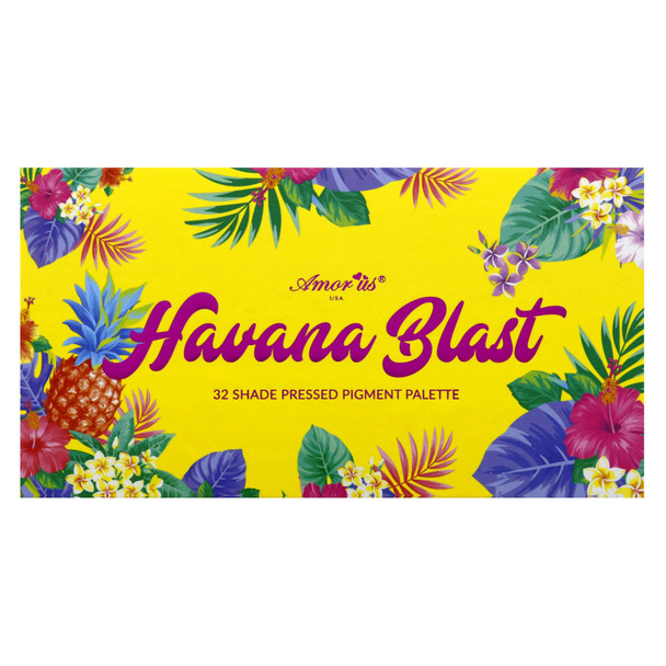 Amor Us HAVANA BLAST Pressed Pigment Palette Eyeshadow Palette con 32 Pigmentos BRIGHTS