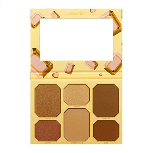 Amorus GOLDEN FEVER Contour  Highlighter Palette SixFan Face Palette Matte and Shimmer Duo Finish Silky Soft Buildable Blendable Lightweight