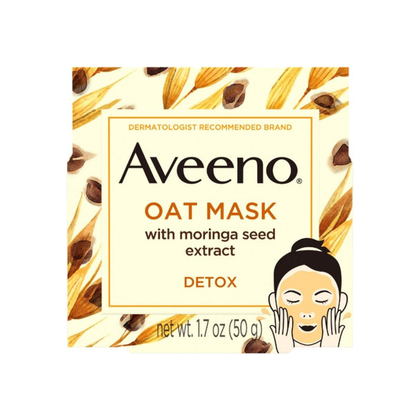 Aveeno Detoxifying Oat Face Mask with Moringa Seed Extract and Vitamin E, 1.7  oz