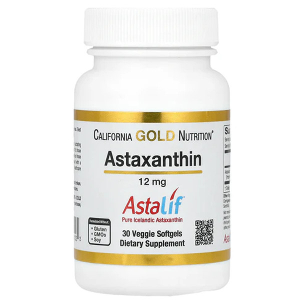 California Gold Nutrition Astaxanthin, AstaLif Pure Icelandic, 12 mg, 30 Veggie Softgels