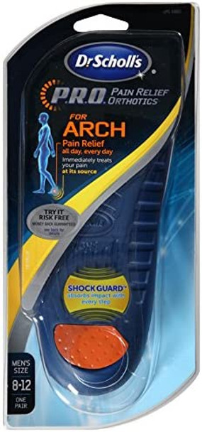 Dr. Scholls P.R.O. Pain Relief Orthotics for Arch Mens Size 812