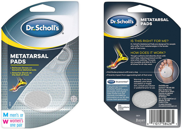 Dr. Scholls Metatarsal Pads to Distribute Pressure with Every Step 1 Count Pack of 1