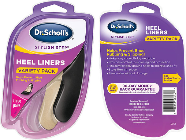Dr. Scholls Foam Heel Liners Inserts Helps Prevent Uncomfortable Shoe Rubbing at The Heel and Helps Prevent Shoe Slipping for Shoes That are Too Big 3 Pair