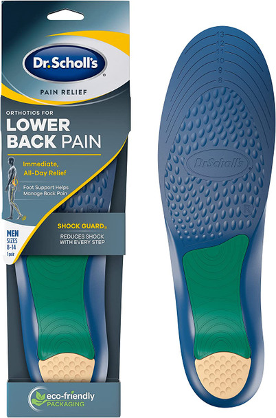 Dr. Scholls LOWER BACK Pain Relief Orthotics // Clinically Proven Immediate and AllDay Relief of Lower Back Pain for Mens 814 also available for Womens 610