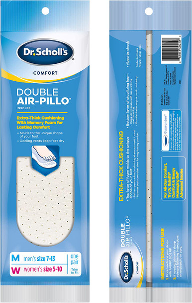 Dr. Scholls Comfort Double AirPillo Insoles Mens Size 713 Womens Size 510  1 Pair