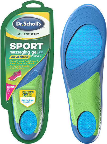 Dr. Scholls Athletic series Advanced Sport Massaging Gel Insoles for Womens sizes 610 Multicolor