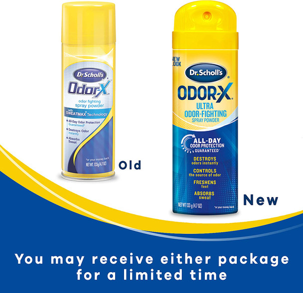 Dr. Scholls OdorX ODORFIGHTING SprayPowder // AllDay Odor Protection and Sweat Absorption  Packaging May Vary