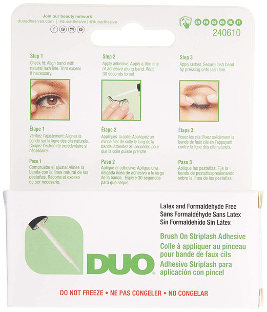 Duo BrushOn Striplash Adhesive White/Clear 0.18 Ounce 5.3ml 2 Pack