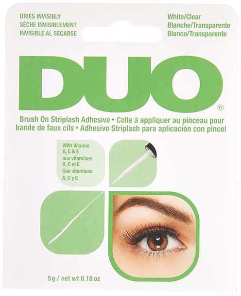Duo BrushOn Striplash Adhesive White/Clear 0.18 Ounce 5.3ml 2 Pack