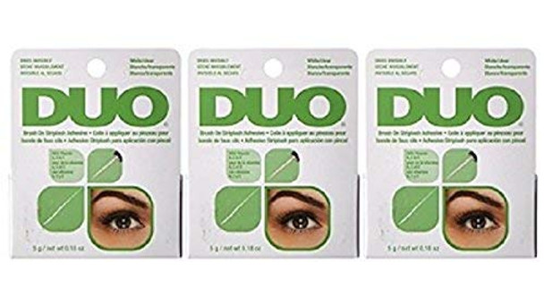 Duo BrushOn Striplash Adhesive White/Clear 0.18 Ounce 5.3ml 3 Pack