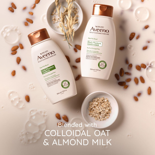 Aveeno Scalp Soothing Oat Milk Blend Conditioner For Daily Moisture And Light Nourishment, Sulfate Free Conditioner, No Dyes Or Parabens, 12 Fl. Oz, Almond, 1 Count
