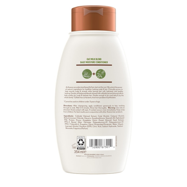 Aveeno Scalp Soothing Oat Milk Blend Conditioner For Daily Moisture And Light Nourishment, Sulfate Free Conditioner, No Dyes Or Parabens, 12 Fl. Oz, Almond, 1 Count
