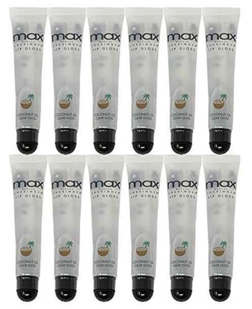 12Pack MAX Makeup Cherimoya Lip Polish Coconut Oil Clear Gloss
