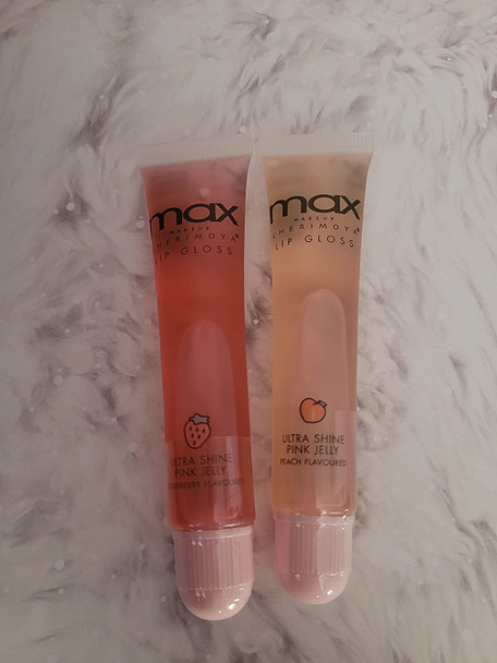 2Pack MAX Makeup Cherimoya Pink Jelly Peach Lip Gloss