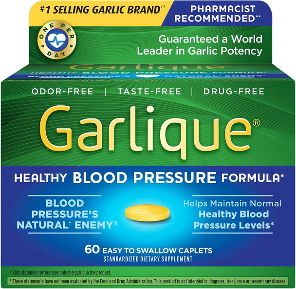 Garlique Healthy Blood Pressure Formula 60 ct Pack of 1